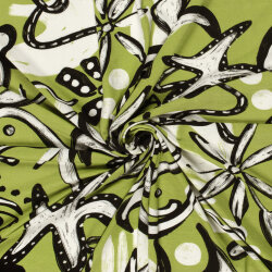 Viskose Jersey Abstrakt - limette