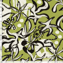 Viskose Jersey Abstrakt - limette