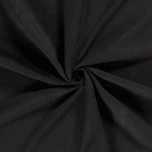 Baumwollstoff Slub Uni - schwarz
