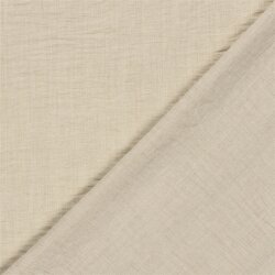 Polyesterstoff Leineoptik Uni - hellbeige