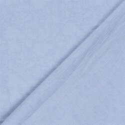 Musselin Leinen Mix Blüten Uni - eisblau