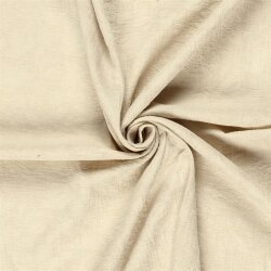 Musselin Leinen Mix Blüten Uni - hellbeige