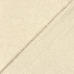 Musselin Leinen Mix Blüten Uni - hellbeige