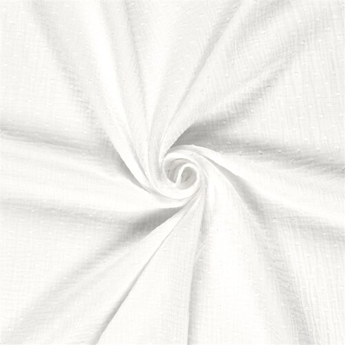 Musselin Bestickte Punkte - creme