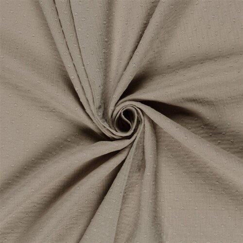 Musselin Bestickte Punkte - beige