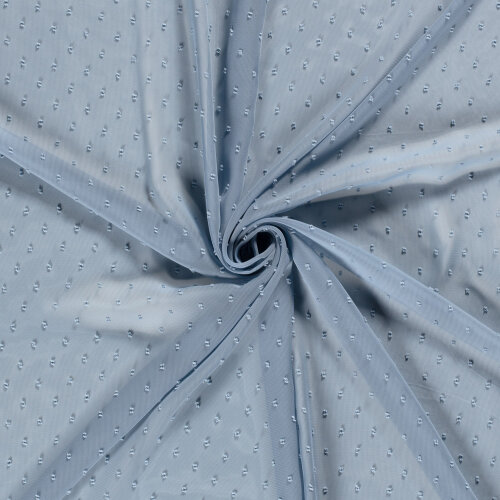 Chiffon Bestickt Punkte Uni  - hellindigo