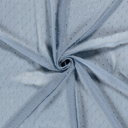 Chiffon Bestickt Punkte Uni  - hellindigo