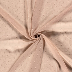 Chiffon Bestickt Punkte Uni  - rosé