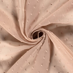 Chiffon Bestickt Punkte Uni  - rosé