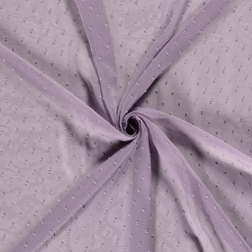 Chiffon Bestickt Punkte Uni  - viola