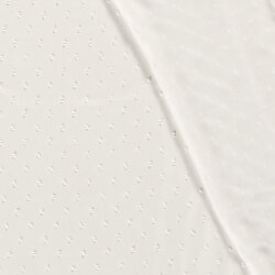 Chiffon Bestickt Punkte Uni  - creme