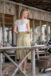 Chiffon Bestickt Punkte Uni  - creme
