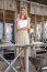 Chiffon Bestickt Punkte Uni  - creme