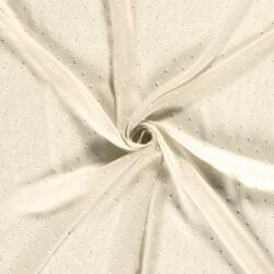 Chiffon Bestickt Punkte Uni  - cremebeige