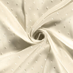Chiffon Bestickt Punkte Uni  - cremebeige