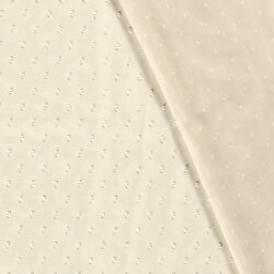 Chiffon Bestickt Punkte Uni  - cremebeige