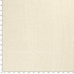 Chiffon Bestickt Punkte Uni  - cremebeige