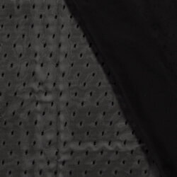 Chiffon Bestickt Punkte Uni - schwarz