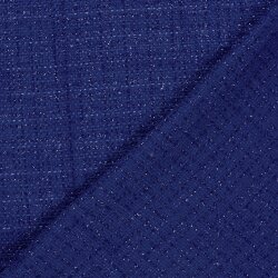 Polyesterstoff Jacquard Lurex - royalblau