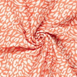 Baumwollvoile Bestickt Leo - orange