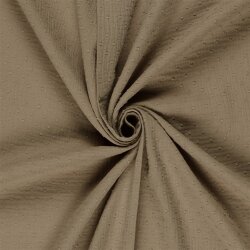 Musselin Bestickte Punkte - dunkel beige