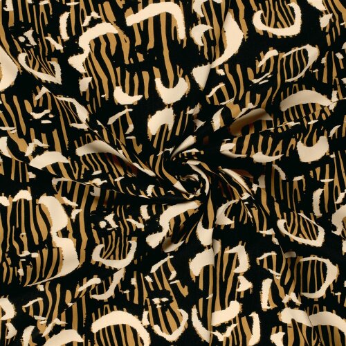 Viskose Popeline ZebraBlumen - schwarz