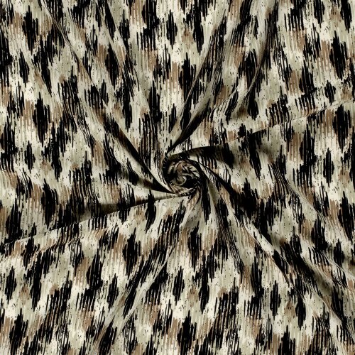Viskose Popeline gestricheltes Muster - creme