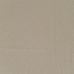 Musselin kleine Punkte - hellbeige