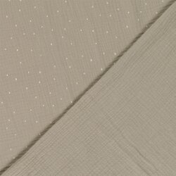 Musselin kleine Punkte - hellbeige