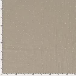 Musselin kleine Punkte - hellbeige