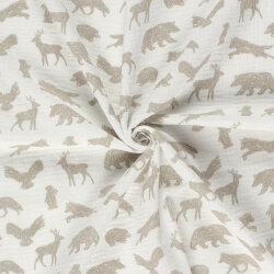 Musselin Tiere des Waldes - creme