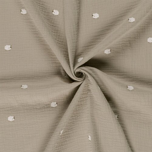 Musselin kleine Schafe - hellbeige