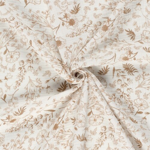 Musselin Blumengeflecht  - creme