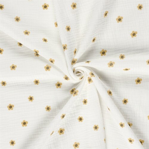 Musselin kleine SonnenBlumen - creme