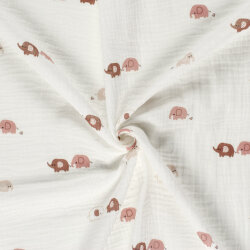 Musselin rosa Elefanten - creme