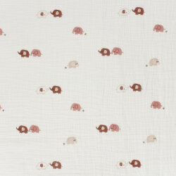Musselin rosa Elefanten - creme