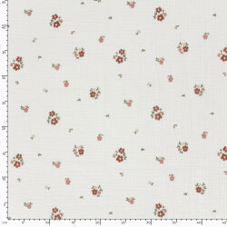 Musselin kleine Blümchen - creme