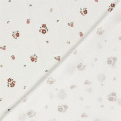 Musselin kleine Blümchen - creme