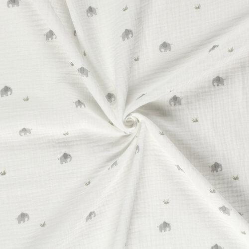 Musselin grauer Elefant - creme