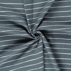 Musselin weisse Streifen - indigoblau