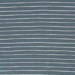 Musselin weisse Streifen - indigoblau