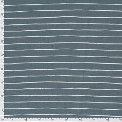 Musselin weisse Streifen - indigoblau