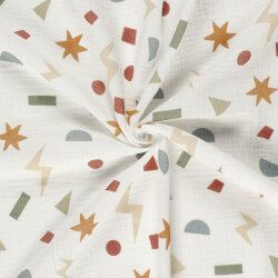 Musselin bunte Formen - creme