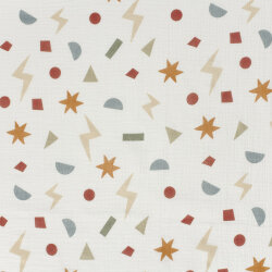 Musselin bunte Formen - creme