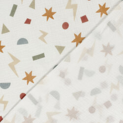 Musselin bunte Formen - creme