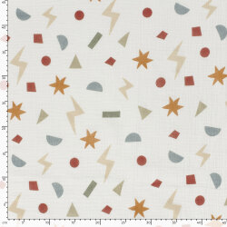 Musselin bunte Formen - creme