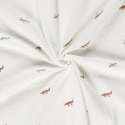 Musselin Flugzeuge - creme