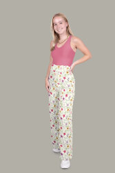 Musselin BIO~Organic Digital Sommer Blumen - creme