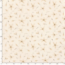 Musselin BIO~Organic Digital Blumenwind - creme