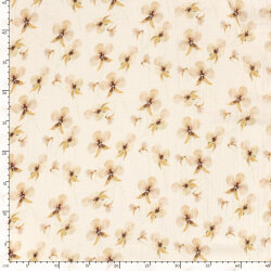 Musselin BIO~Organic Digital schöne Blumen - creme